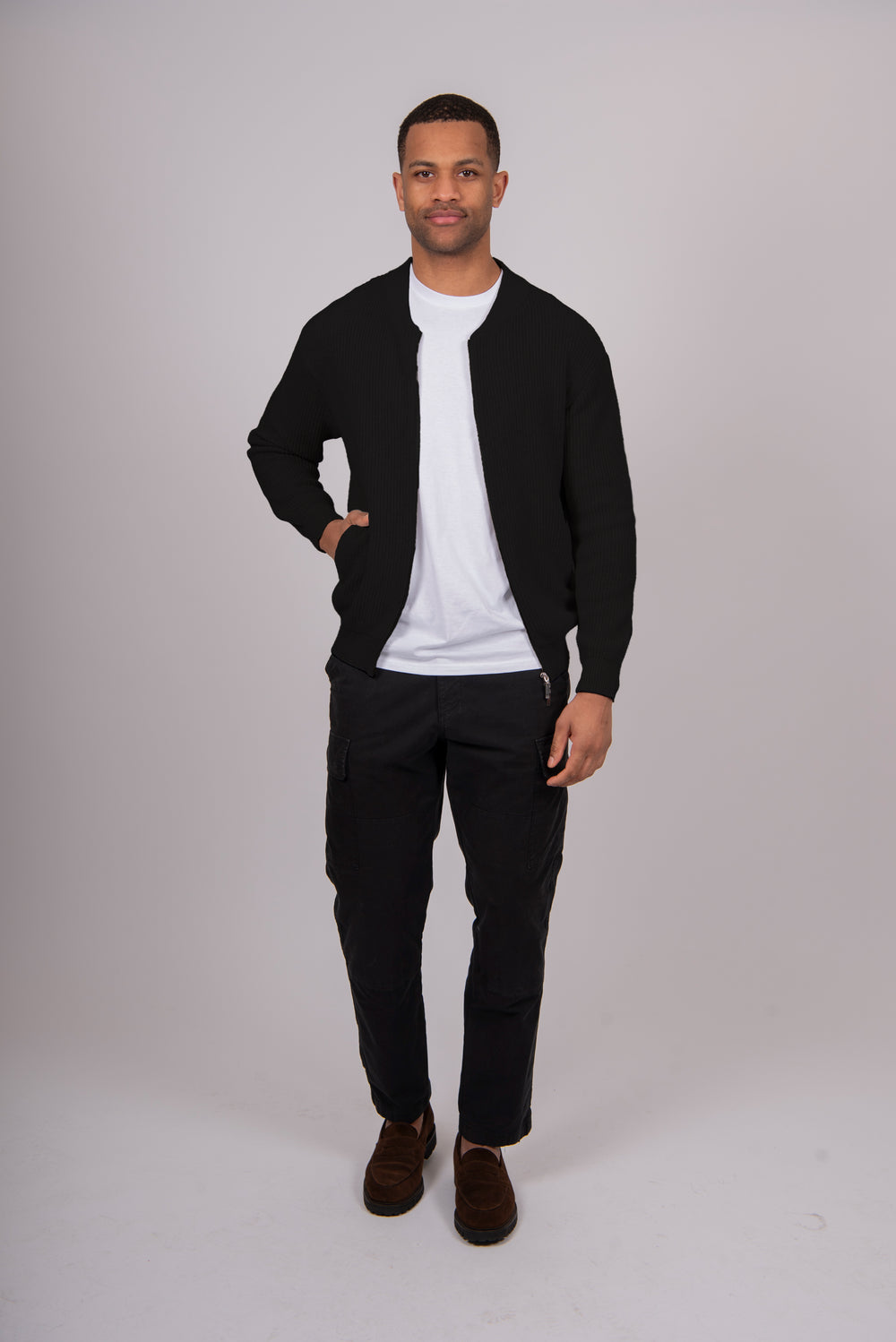 Bridge & Lord - Mens Zip Up Jacket Fisherman's Rib BL5526