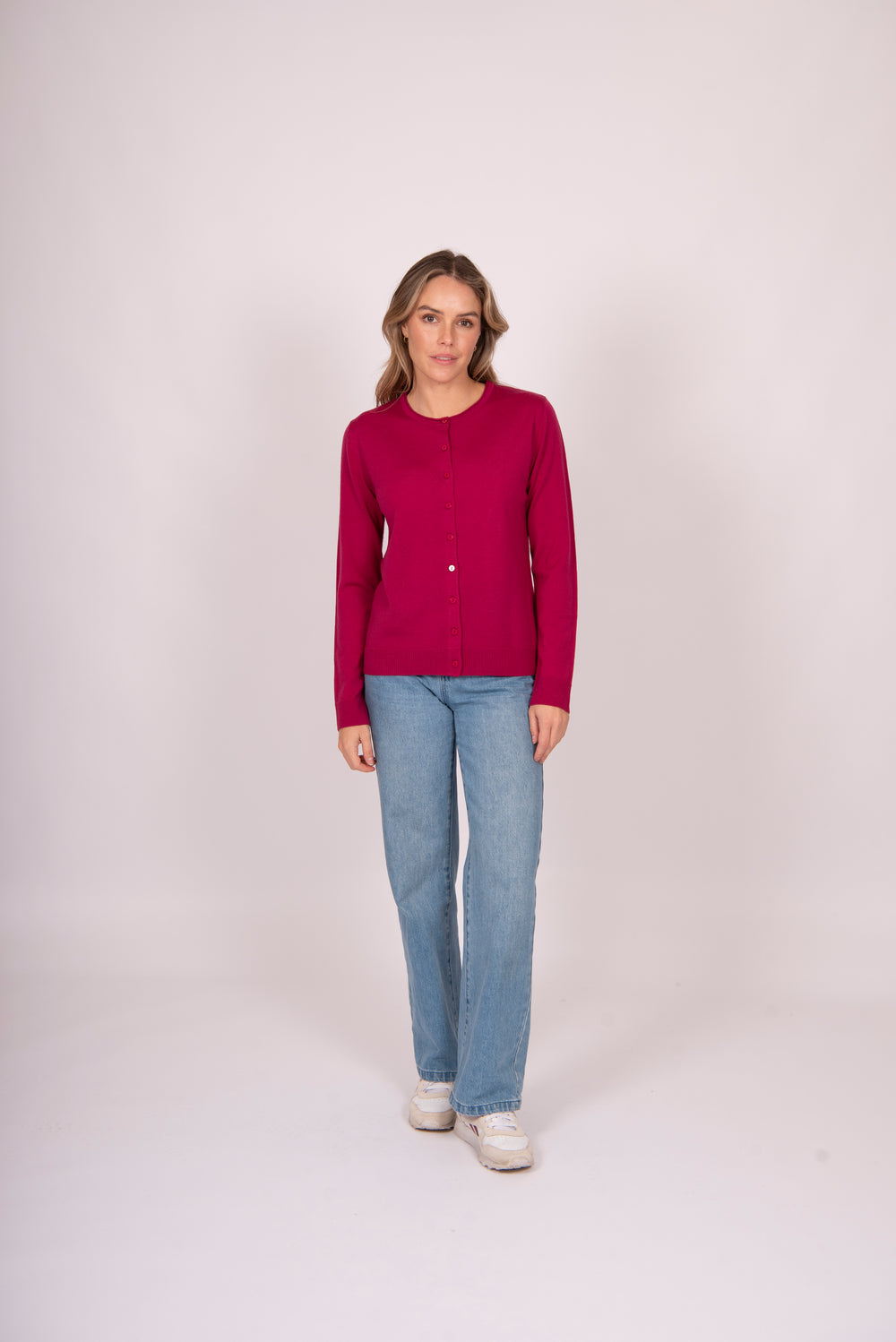 Fields - Signature Cropped Cardi With Roll Trim Neck FK5010