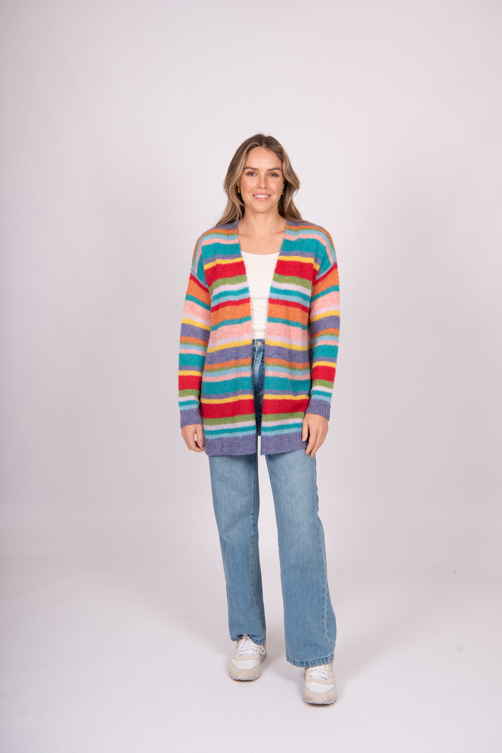 Fields - Mohair Multi Stripe Cardigan FK5019