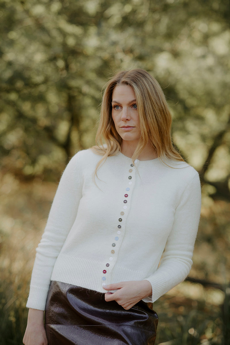 Crew Cardigan with Multi Buttons | Fields | FK6007 – Fields Knitwear