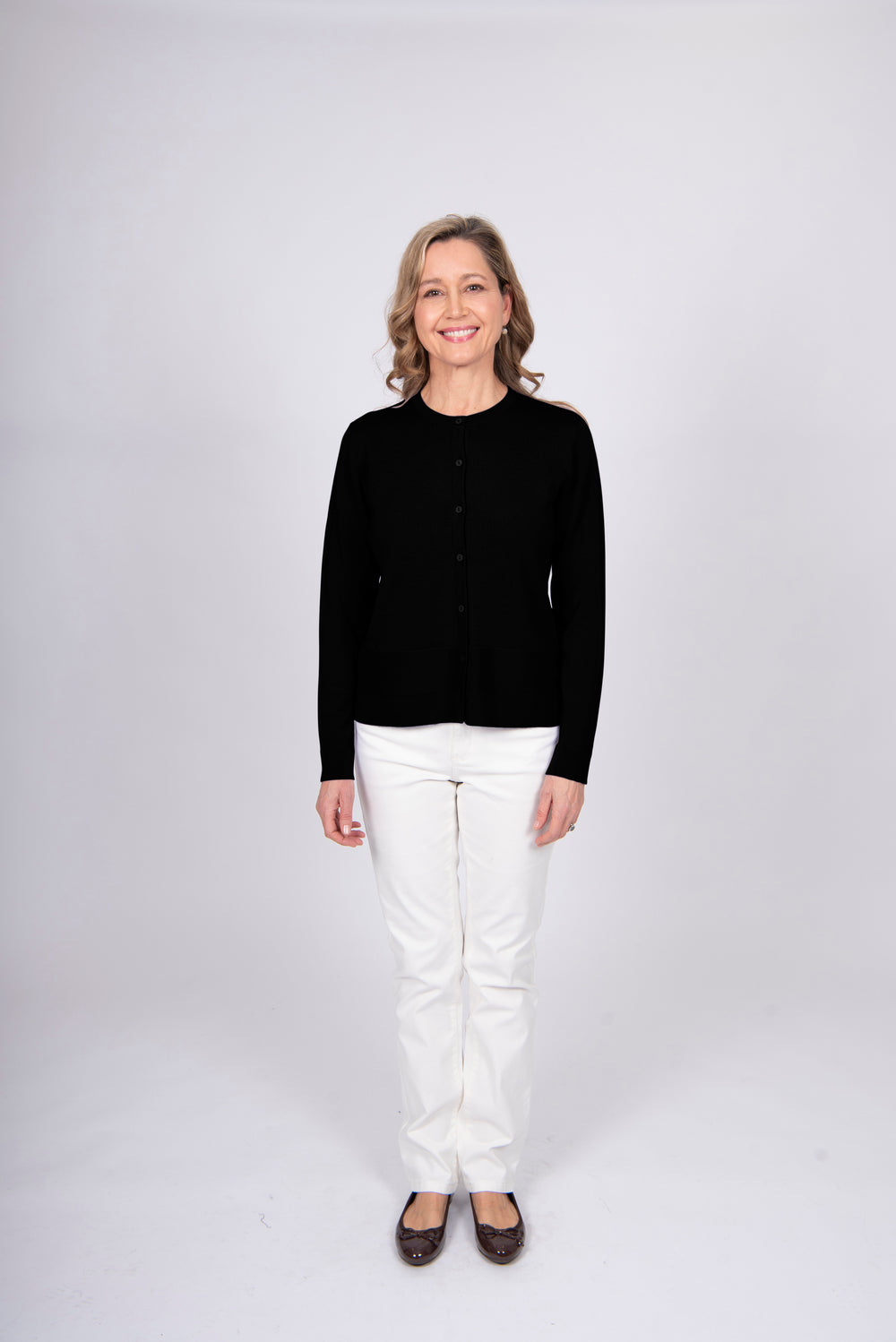 Bella - Essential BTN Cardigan with Panel NB5744