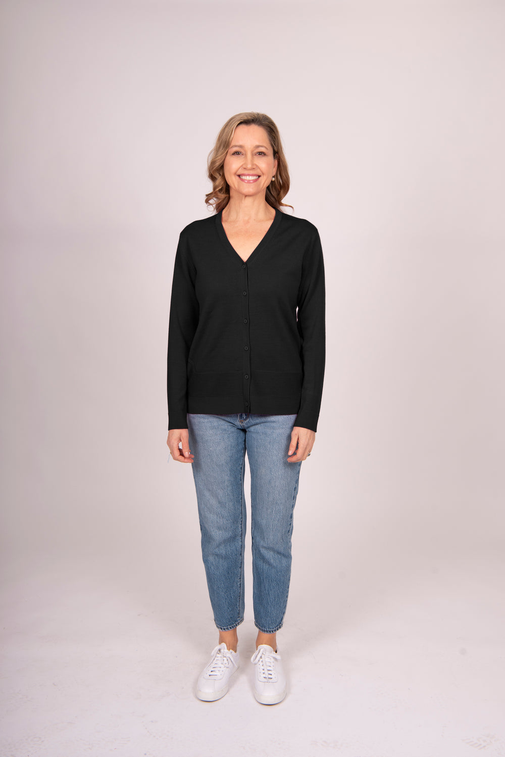 Bella - Essential Jersey Vee Neck Cardigan with Panel NB5745