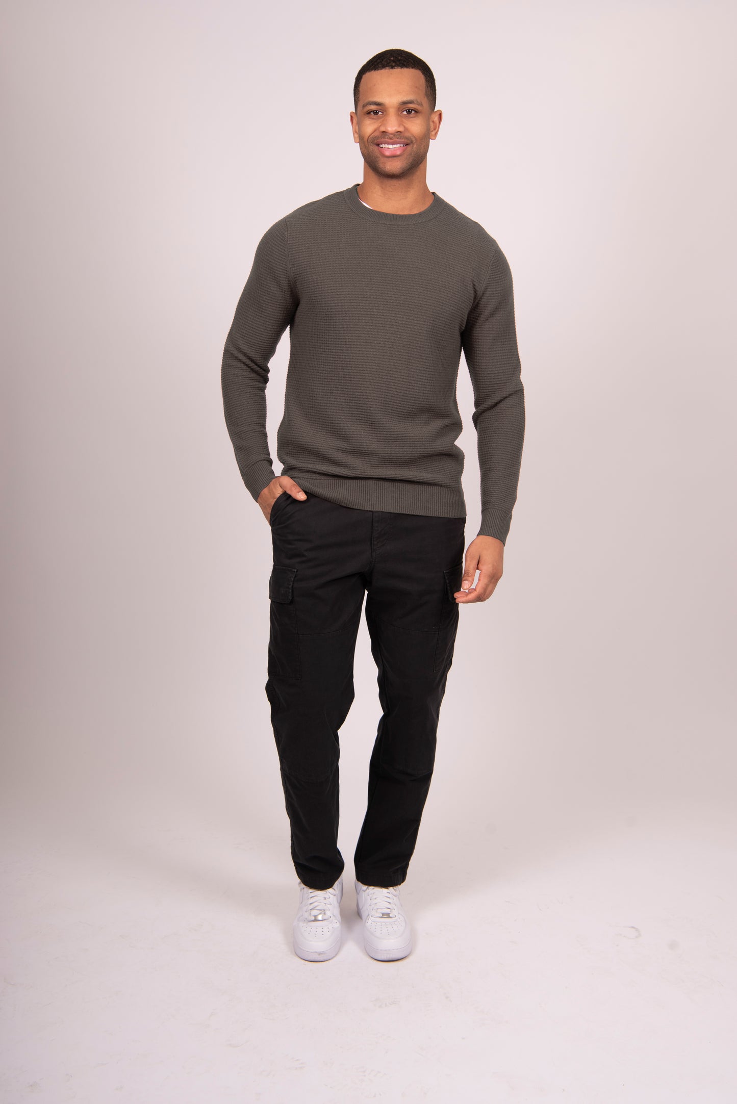 Bridge & Lord - Mens Waffle Sweater with Set in Sleeve BL5502