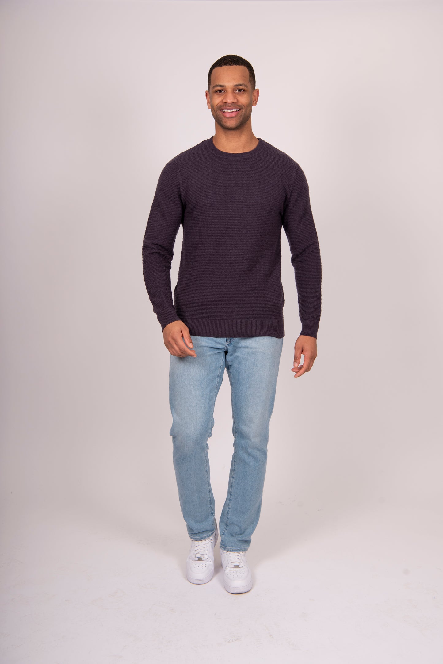 Bridge & Lord - Mens Waffle Sweater with Set in Sleeve BL5502