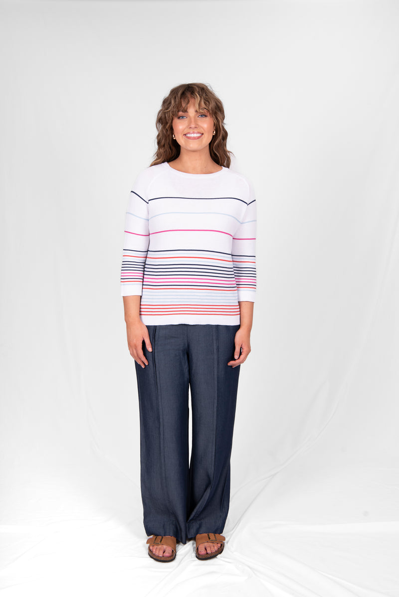Bella Multi Stripe Pullover - FB5261