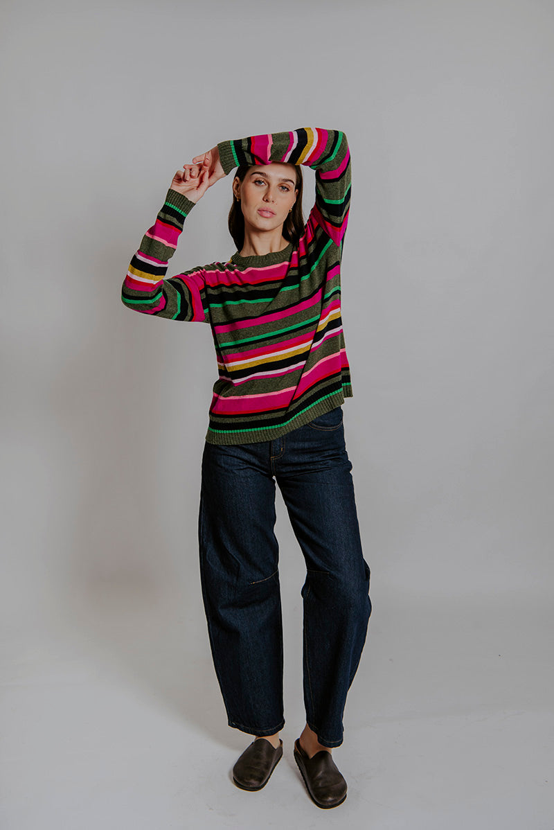 Olive Multi Stripe
