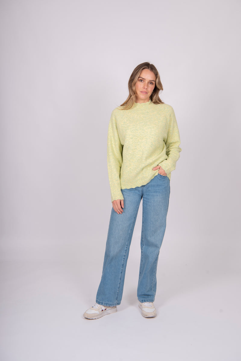 Fields - Pointelle Rib Trim Pullover FK5025