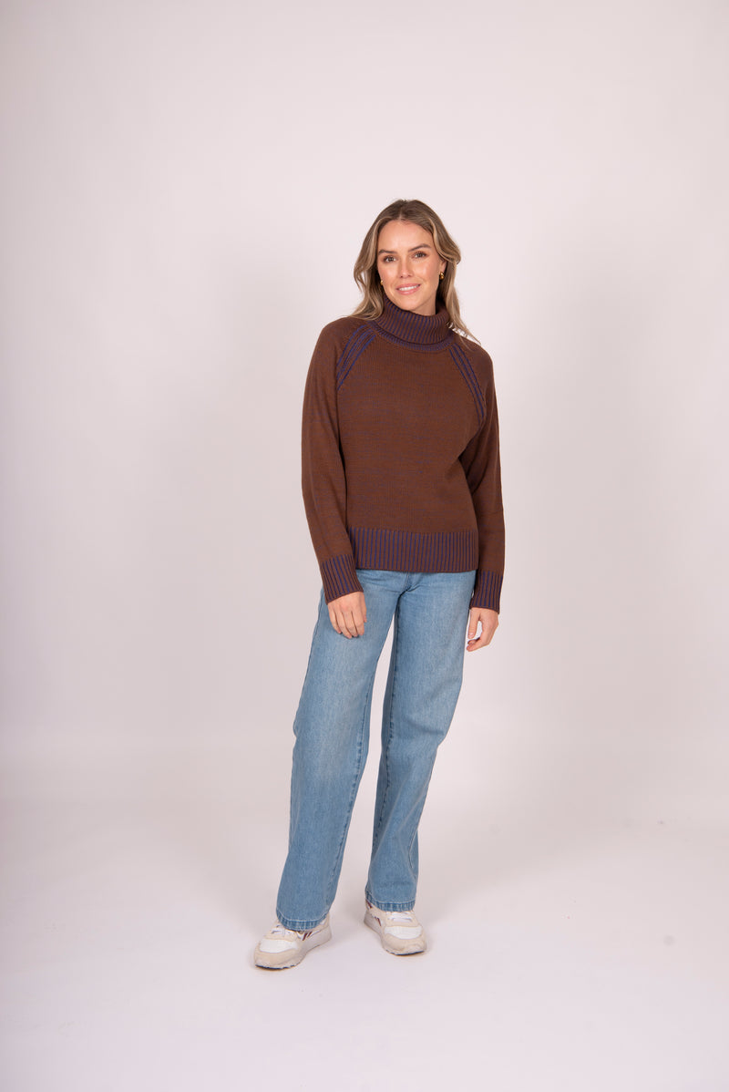 Fields - Roll Neck 2 Tone Pullover FK5035