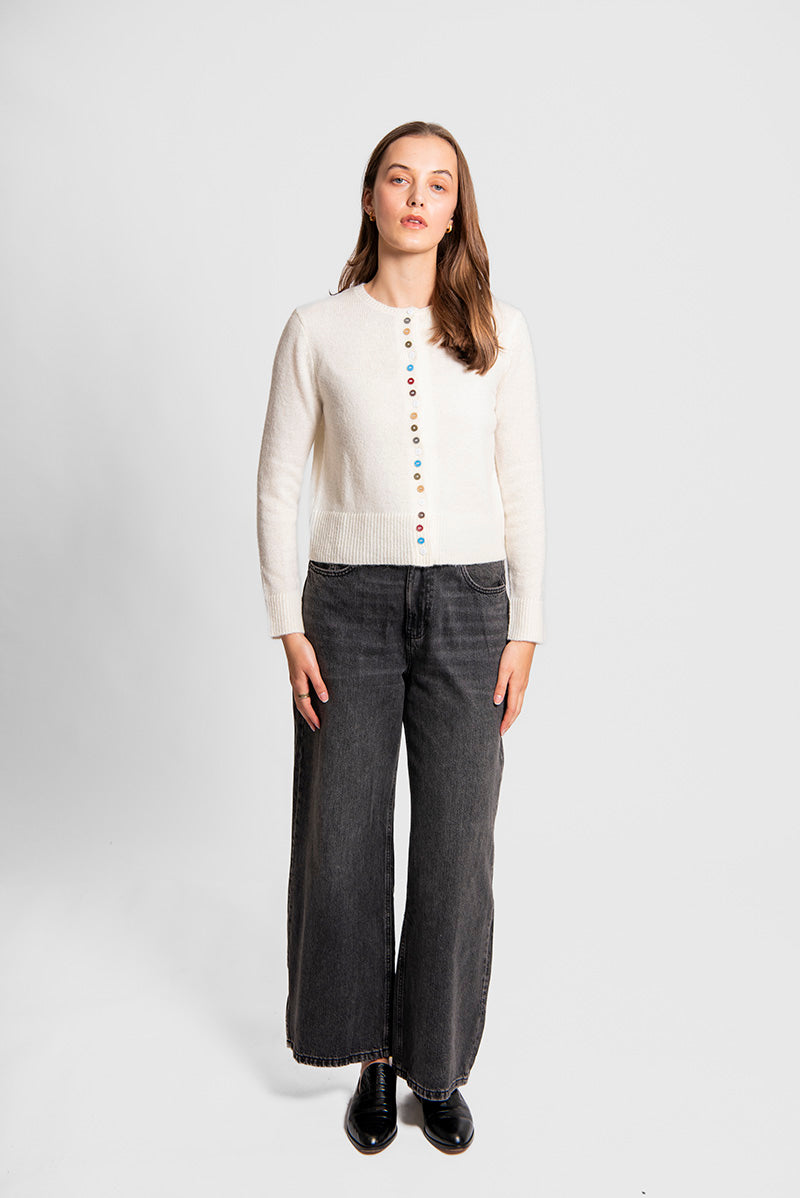 Crew Cardigan with Multi Buttons | Fields | FK6007 – Fields Knitwear