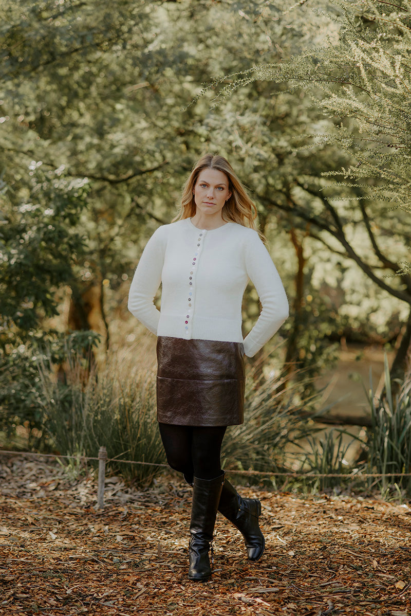 Crew Cardigan with Multi Buttons | Fields | FK6007 – Fields Knitwear